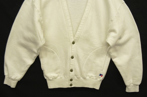 画像: 80'S LL Bean by RUSSELL ATHLETIC スウェットカーディガン ホワイト USA製 (VINTAGE)
