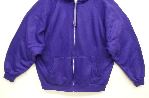 画像: 80'S MAC GREGOR 裏地サーマル フルジップ ダブルフェイス スウェットパーカー グレープ アルミジップ (VINTAGE)