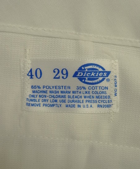 【80s】Dickies チビタグ 白タグ ワークパンツ W31ホワイト山田レン 80s】Dickies チビタグ 白タグ ワークパンツ W31ホワイト山田