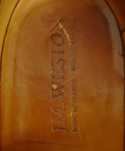 画像: J.M.WESTON 641 "GOLF" レザー Uチップシューズ ブラウン フランス製 (USED)