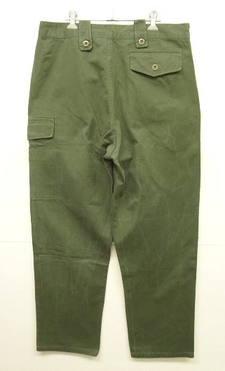 画像4: 70'S ベルギー軍 "左右非対称ポケット" プリーツ入り カーゴパンツ ミリタリーグリーン 6FF (VINTAGE)
