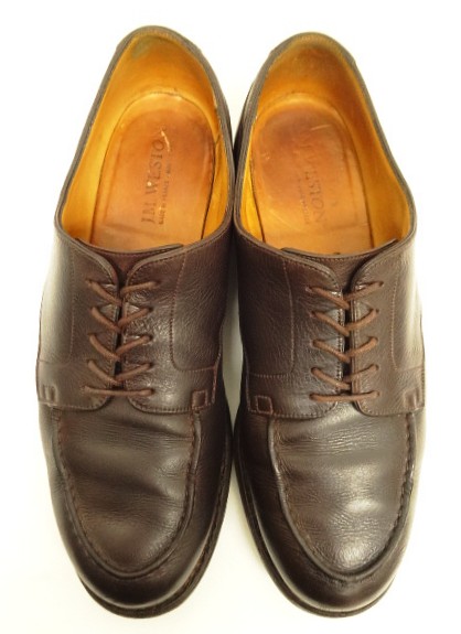 画像: J.M.WESTON 641 "GOLF" レザー Uチップシューズ ブラウン フランス製 (USED)