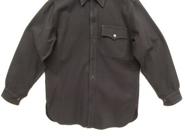 画像: 40'S アメリカ軍 US NAVY 片側フラップ付きポケット イカリボタン ウール CPOシャツ ダークネイビー (VINTAGE)