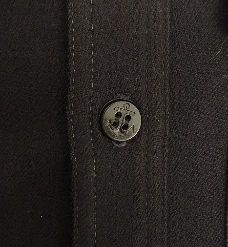 画像3: 40'S アメリカ軍 US NAVY 片側フラップ付きポケット イカリボタン ウール CPOシャツ ダークネイビー (VINTAGE)