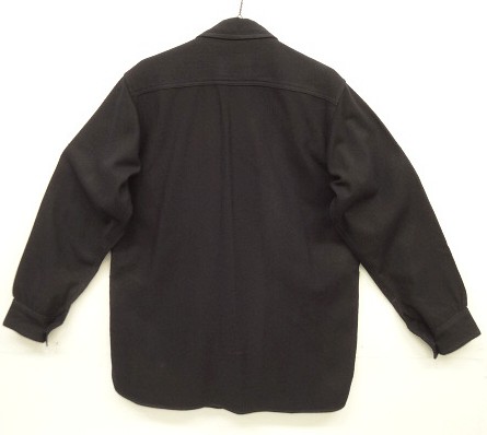 画像4: 40'S アメリカ軍 US NAVY 片側フラップ付きポケット イカリボタン ウール CPOシャツ ダークネイビー (VINTAGE)
