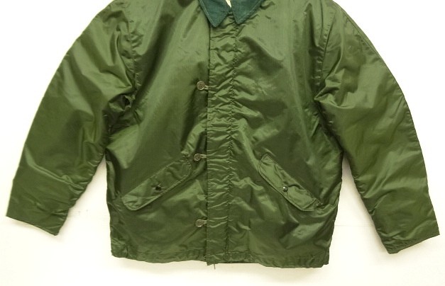 画像: 70'S アメリカ軍 US NAVY チンスト付き 裏地キルティング デッキジャケット SERVALジップ (DEADSTOCK)