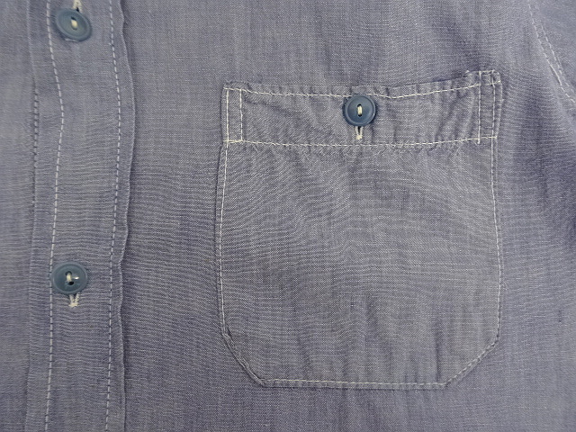 画像: 70'S アメリカ軍 US NAVY ボックス型 シャンブレーシャツ ブルー (VINTAGE) 