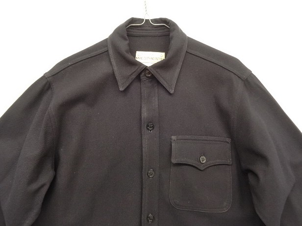画像: 40'S アメリカ軍 US NAVY 片側フラップ付きポケット イカリボタン ウール CPOシャツ ダークネイビー (VINTAGE)