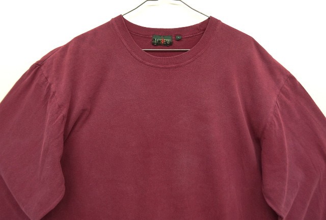画像: 90'S J.CREW 旧タグ シングルステッチ 長袖 Tシャツ バーガンディ (VINTAGE)