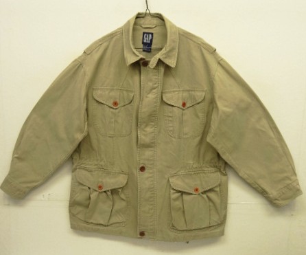 画像1: 90'S GAP 旧タグ "BRITISH ARMY P60 SAMPLING" チンスト付き ミリタリージャケット ベージュ (VINTAGE)
