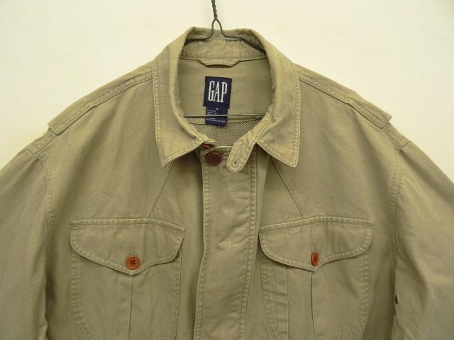 画像: 90'S GAP 旧タグ "BRITISH ARMY P60 SAMPLING" チンスト付き ミリタリージャケット ベージュ (VINTAGE)