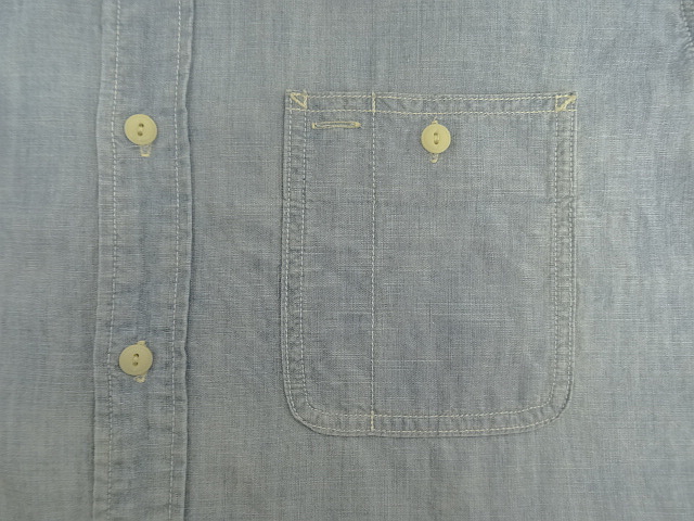 画像: 80'S RALPH LAUREN "白タグ" 猫目ボタン シャンブレーシャツ ブルー (VINTAGE)