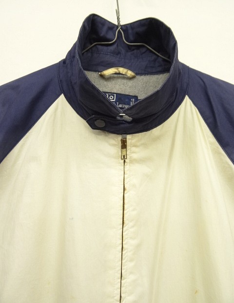 画像3: 90'S RALPH LAUREN チンスト付き 裏地フリース ドリズラージャケット ネイビー/ホワイト/レッド (VINTAGE)