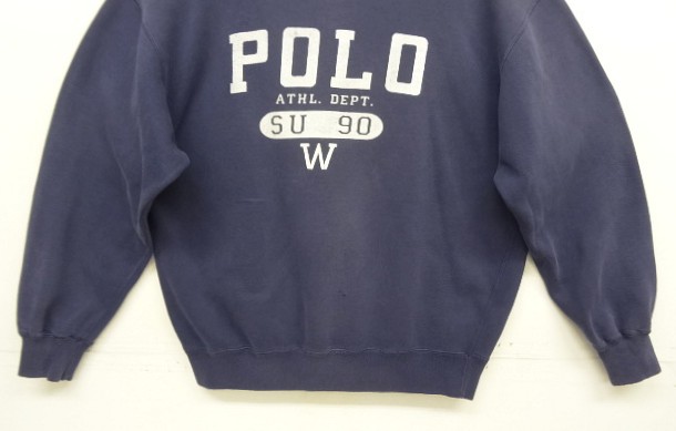 画像: 90'S RALPH LAUREN "POLO COUNTRY" クルーネック スウェットシャツ ナス紺 (VINTAGE)
