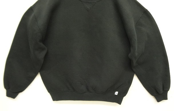 画像: 90'S RUSSELL ATHLETIC 前Vガゼット付き クルーネック スウェットシャツ ブラック USA製 (VINTAGE)