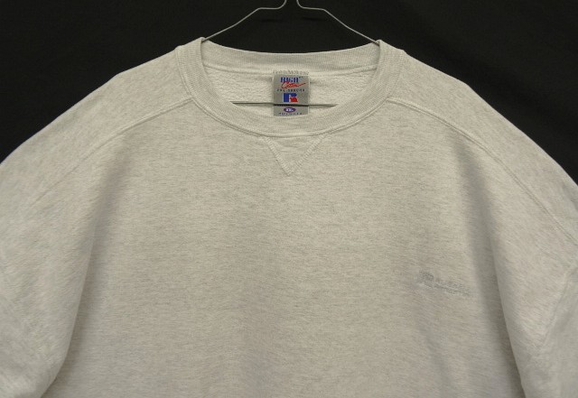 画像: 90'S RUSSELL ATHLETIC "HIGH COTTON" 前Vガゼット付き クルーネック スウェットシャツ アッシュ USA製 (VINTAGE)