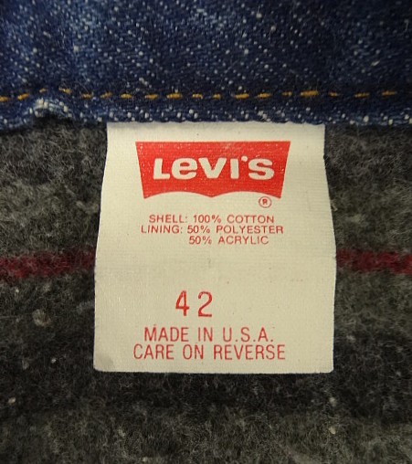 画像4: 90'S LEVIS "71506" スモールe 4thモデル 裏地ブランケット デニムジャケット インディゴ 42 USA製 (VINTAGE)