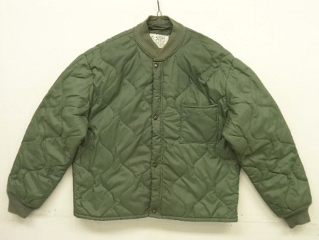 画像1: 80'S アメリカ軍 USAF "CWU-9/P" キルティング ライナージャケット セージグリーン L (VINTAGE) 