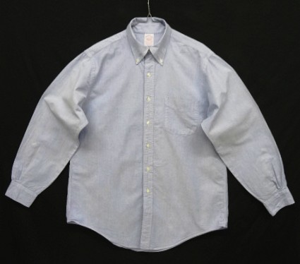 画像1: 90'S BROOKS BROTHERS "MAKERS" オックスフォード BDシャツ ブルー USA製 (VINTAGE)