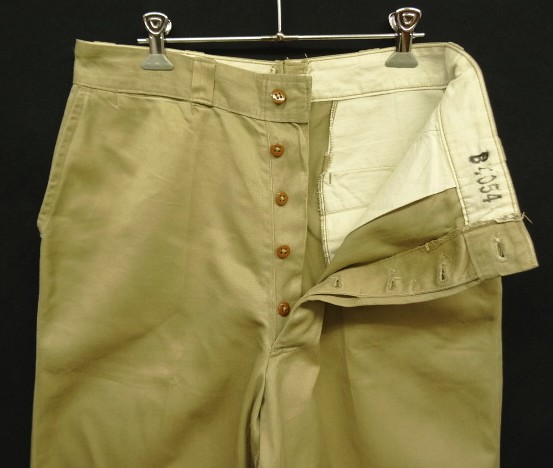 50s ボタンフライ　米軍　実物　軍チノ　COTTON サイズ34相当　③ nina de coito 埼玉県 志木 通販 50'S ヴィンテージ アメリカ軍