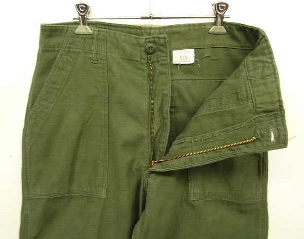 実物 US ARMY ベイカーパンツ 36x31 コットンサテン　OG107 70s 71年製 US ARMY 米軍実物 コットン サテン ベイカー パンツ