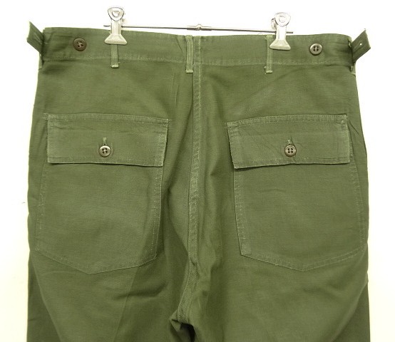 画像: 60'S アメリカ軍 US ARMY "OG107" 初期モデル コットンサテン 平ボタン ベイカーパンツ LARGE (VINTAGE)