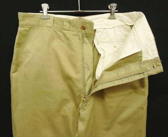 画像: 60'S アメリカ軍 US ARMY コットン100% チノパンツ W38L33 RAPID製アルミジップ (VINTAGE)