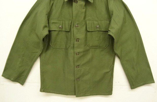 画像: 50'S アメリカ軍 US ARMY "1st MODEL" OG107 コットンサテン ユーティリティシャツ (DEADSTOCK)