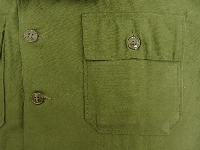 画像: 50'S アメリカ軍 US ARMY "1st MODEL" OG107 コットンサテン ユーティリティシャツ (DEADSTOCK)