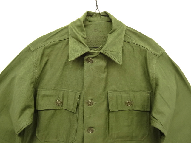 画像: 50'S アメリカ軍 US ARMY "1st MODEL" OG107 コットンサテン ユーティリティシャツ (DEADSTOCK)