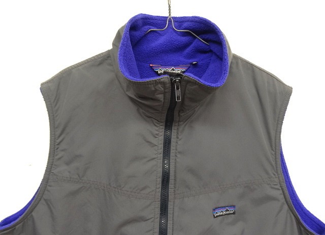 画像: 80'S PATAGONIA "三角旧タグ" シェルドシンチラベスト 裏地フリース ナイロンベスト ダークグレー USA製 (VINTAGE)
