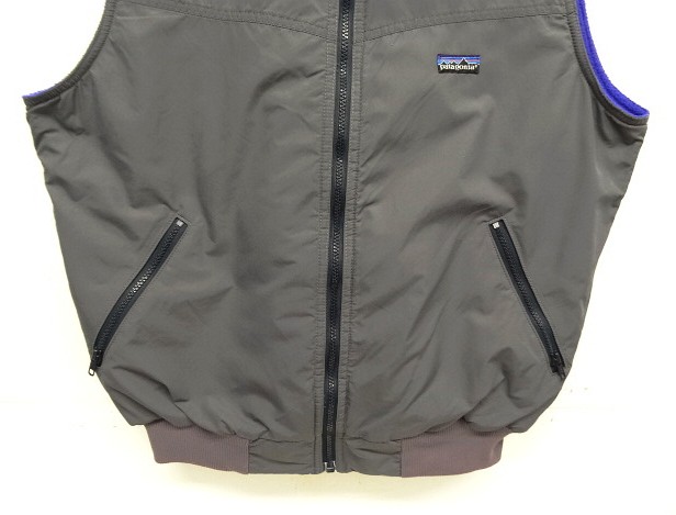 画像: 80'S PATAGONIA "三角旧タグ" シェルドシンチラベスト 裏地フリース ナイロンベスト ダークグレー USA製 (VINTAGE)