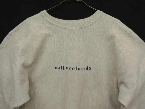 画像: 90'S CHAMPION "VAIL COLORADO" 刺繍タグ リバースウィーブ グレー USA製 (VINTAGE)