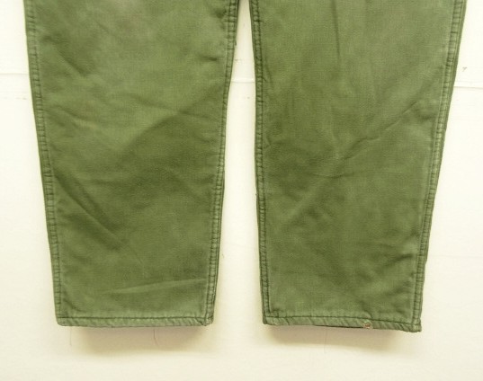 画像: 60'S BIG SMITH トップスナップボタン 裏地キルティング ペインターパンツ オリーブ SCOVILLジップ (VINTAGE)