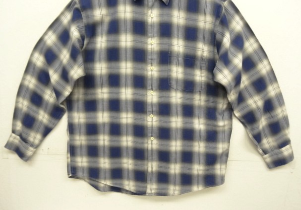 画像: 90'S J.CREW 旧タグ コットン100% 長袖シャツ オンブレチェック 香港製 (VINTAGE)