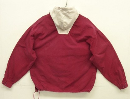 画像3: 90'S J.CREW 旧タグ コットン カラーブロック アノラックパーカー ホワイト/バーガンディ (VINTAGE)