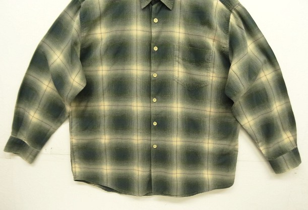 画像: 90'S J.CREW 旧タグ レーヨン混 長袖シャツ オンブレチェック ポルトガル製 (VINTAGE)