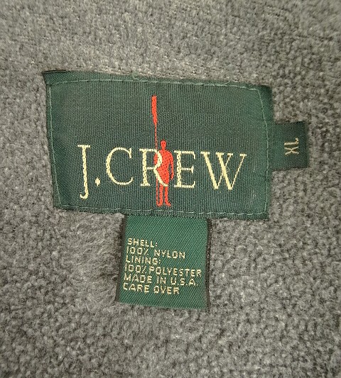 画像2: 90'S J.CREW 旧タグ 裏地フリース ナイロン ドリズラージャケット カーキ USA製 (VINTAGE)