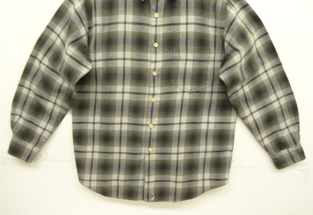 画像: 90'S J.CREW 旧タグ コットン100% 長袖シャツ オンブレチェック マカオ製 (VINTAGE)