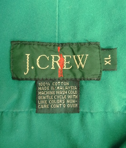 画像2: 90'S J.CREW 旧タグ コットン カラーブロック アノラックパーカー ホワイト/グリーン (VINTAGE)