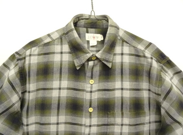 画像: 90'S J.CREW 旧タグ コットン100% 長袖シャツ オンブレチェック マカオ製 (VINTAGE)