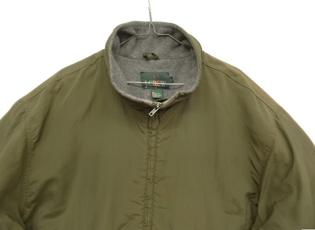画像: 90'S J.CREW 旧タグ 裏地フリース ナイロン ドリズラージャケット カーキ USA製 (VINTAGE)