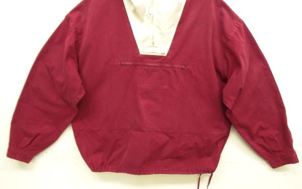 画像: 90'S J.CREW 旧タグ コットン カラーブロック アノラックパーカー ホワイト/バーガンディ (VINTAGE)