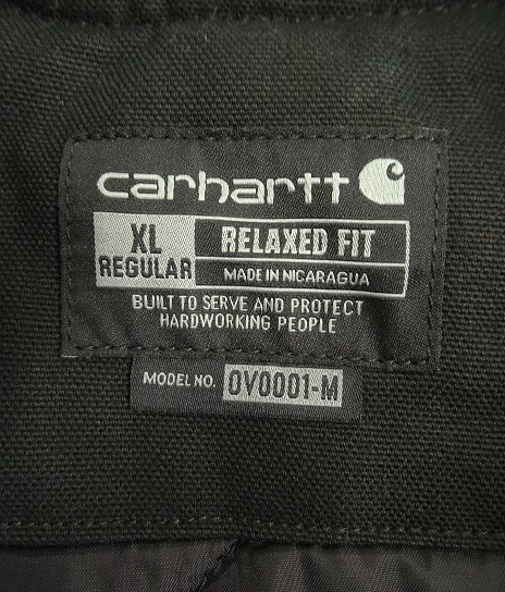 画像2: CARHARTT 裏地キルティング ダックベスト ブラック (USED)