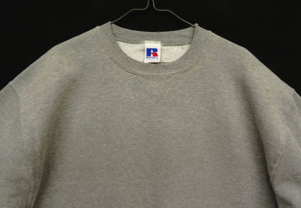 画像: 90'S RUSSELL ATHLETIC 前Vガゼット付き クルーネック スウェットシャツ ヘザーグレー メキシコ製 (VINTAGE)
