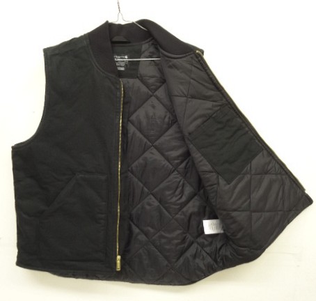 画像3: CARHARTT 裏地キルティング ダックベスト ブラック (USED)
