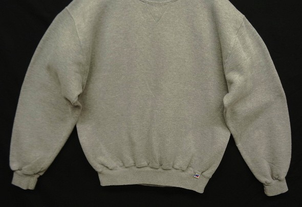 画像: 90'S RUSSELL ATHLETIC 前Vガゼット付き クルーネック スウェットシャツ ヘザーグレー メキシコ製 (VINTAGE)