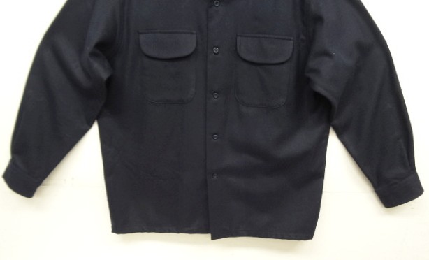 画像: 90'S PENDLETON "BOARD SHIRT" ウール オープンカラーシャツ ネイビー (MINT CONDITION)