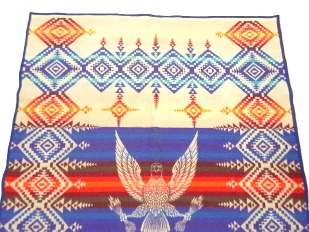 画像: PENDLETON "BEAVER STATE" 大判 ウールラグ ネイティブ柄 203cm x 155cm USA製 (VINTAGE)