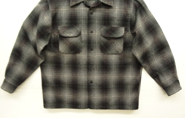画像: 90'S PENDLETON "BOARD SHIRT" ウール オープンカラーシャツ オンブレチェック (VINTAGE)